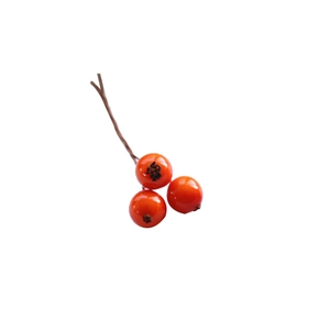 Artificial orange berry picks on brown stems for DIY floral crafts and home decoration