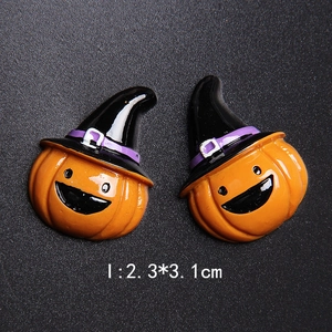 Halloween pumpkin resin charms with wizard hats for DIY crafts and phone cases