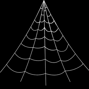 Giant white triangular spider web for Halloween party decoration and festive atmosphere