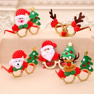 Set of 5 festive Christmas character glasses with Santa, reindeer and tree designs