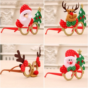 Festive Christmas glasses set featuring Santa, reindeer, and tree designs for party decor