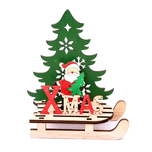 Décoration de traîneau de Noël créative en bois DIY avec Père Noël et lettrage XMAS