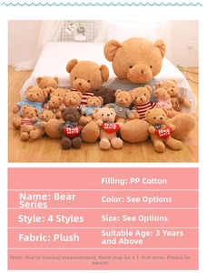 Detalle del material de felpa del oso de peluche y textura del relleno de algodón PP
