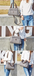 Outdoor collage showing casual canvas tote bag carried as handbag and crossbody bag