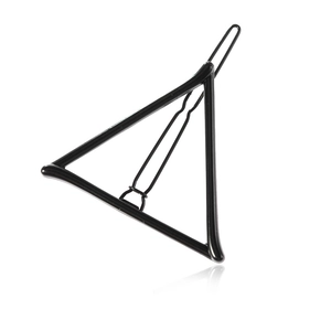 Minimalist black triangle metal hair clip with geometric frame and sleek matte finish