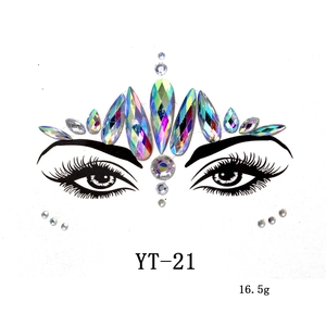 Detailed crown pattern layout of acrylic face rhinestone stickers for masquerade makeup