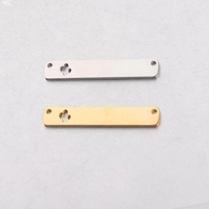 Detail view of gold and silver rectangle cactus charms for jewelry making