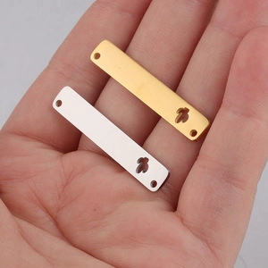 Mirror polished stainless steel rectangular cross pendants in gold and silver finish