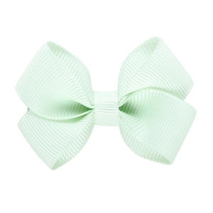 Nœud papillon vert menthe pour cheveux d'enfants en ruban gros-grain avec pince en métal