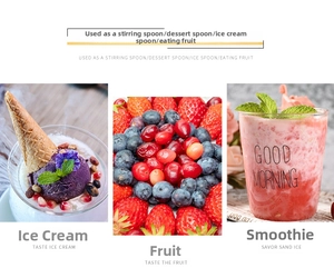 Versatile long handle 304 stainless steel spoons for desserts, ice cream and cocktails