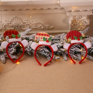 Trois serre-têtes de Noël festifs avec oreilles en peluche et cloches pour fêtes