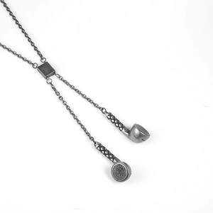 Collana con Ciondolo a Forma di Cuffie in Acciaio al Titanio Hip Hop Rock Musica Cuffie Catena Lunga Uomo Donna Argento Lucido Gioielli