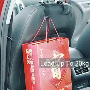 Universal car seat back hook with double-hook design and 20kg heavy-duty load capacity