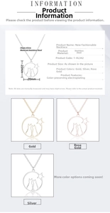 Detailed size chart of cat star moon pendant necklace with 45cm chain and 22mm pendant