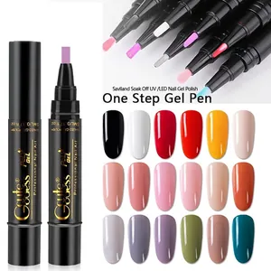 3-in-1 glitter nail gel pen kit with 5ml purple polish and 36-color palette for UV/LED