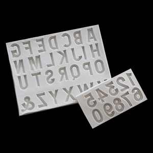 Alphabet and numbers silicone molds set for fondant chocolate and cake decoration