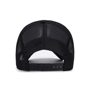 Unisex black mesh baseball cap with adjustable strap for sun protection and casual wear