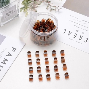 Set di 20 piccole pinze per capelli color ambra in confezione trasparente per donne
