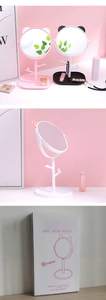 Cat ear makeup mirror with jewelry organizer tree and storage base tray detail