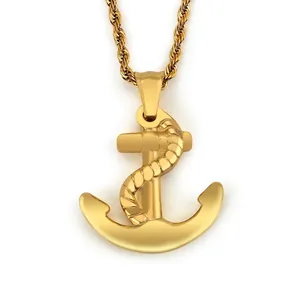 Anchor Pendant Necklace Stainless Steel Retro Nautical Style Punk Jewelry For Men And Women