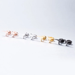 Minimalist dinosaur stud earrings in gold, silver, rose gold and matte black finish