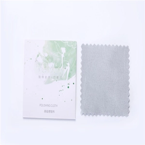 Premium silver polishing cloth set with wave edge and elegant watercolor packaging card