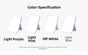 Foldable desktop makeup mirrors in four pastel colors with adjustable support stand