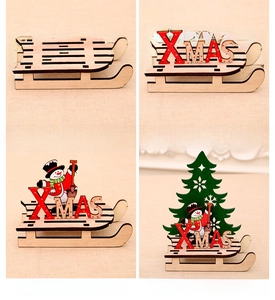 Guide d'assemblage traîneau de Noël en bois DIY avec bonhomme de neige et lettres XMAS