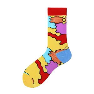 Chaussettes à motifs géométriques colorés et blocs de couleurs artistiques pour hommes et femmes