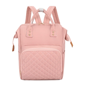 Multi Functional Diaper Backpack Waterproof Nylon Quilted Diamond Travel Bag Large Capacity For Baby Care
