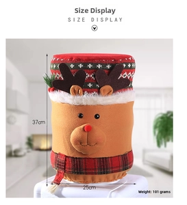 Size display of the cartoon reindeer Christmas water bucket cover with precise dimensions