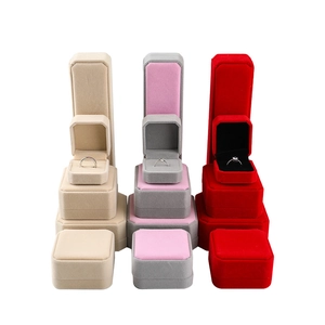 Premium velvet jewelry storage boxes for rings and necklaces in assorted colors and sizes