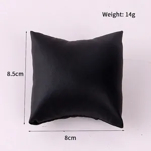 Cuscino per orologi in pelle nera, porta bracciali gioielli, taglia 8,5x8cm, peso 14g