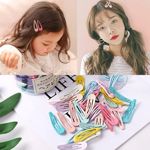 Colorful macaron snap hair clips set for women and girls in various pastel shades