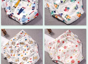 Cuadrícula detallada de pantalones de entrenamiento de algodón transpirable para bebés