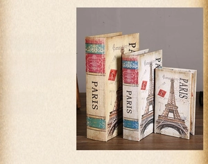 Set di tre scatole decorative Paris Torre Eiffel in diverse dimensioni per interni