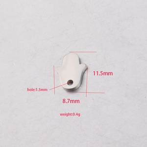 Polished stainless steel Hamsa hand charm 11.5x8.7mm with hole for DIY jewelry making
