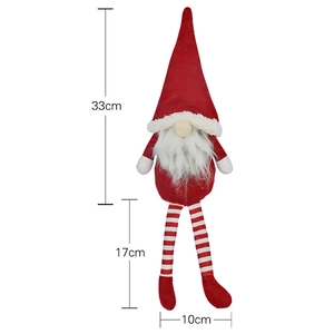 Christmas gnome doll decoration with long legs, red hat and white beard, 50cm height