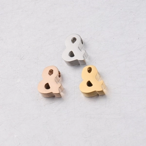 Ampersand Symbol Charms 304 Stainless Steel Mirror Polished Small Hole Beads For DIY Jewelry Making Components