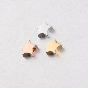 Five Pointed Star Beads 304 Stainless Steel Mirror Polished DIY Jewelry Making Pendants Small Hole Metal Spacer Beads