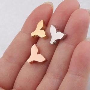 Whale tail pendants in gold silver and rose gold finishes for DIY jewelry making