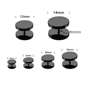 Orecchini a bilanciere in acciaio inossidabile con misure da 4mm a 14mm e spessore 1,2mm