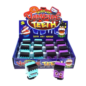 Wholesale display box of 12 wind-up vampire and monster cartoon toys for Halloween