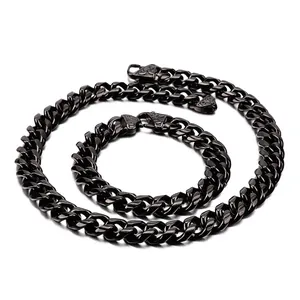 Collier Chaîne Gourmette Homme Acier Inoxydable Hip Hop Streetwear Bijoux De Cou Polis Brillants Avec Fermoir Gravé