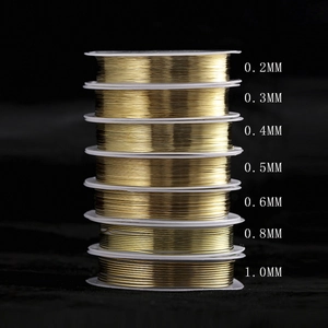 Golden copper wire rolls for jewelry making in sizes 0.2mm to 1.0mm diameter