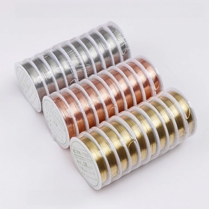 Detailed macro of gold, silver and copper jewelry wire spools for DIY crafting