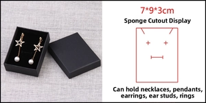 7x9x3cm black kraft jewelry box with multi-functional foam insert for rings and necklaces