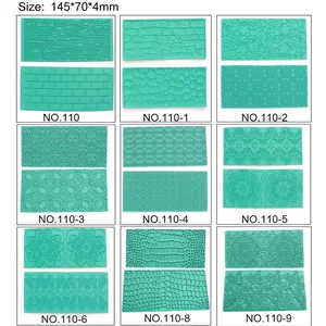 Set of 9 fondant embossing mats with bark and stone textures for DIY cake decorating