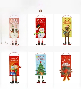 Detailed grid view of six Christmas hanging banners with unique dangling legs design