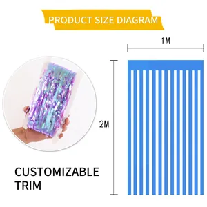 1x2m colorful candy rain fringe curtain for festive party backdrop decorations